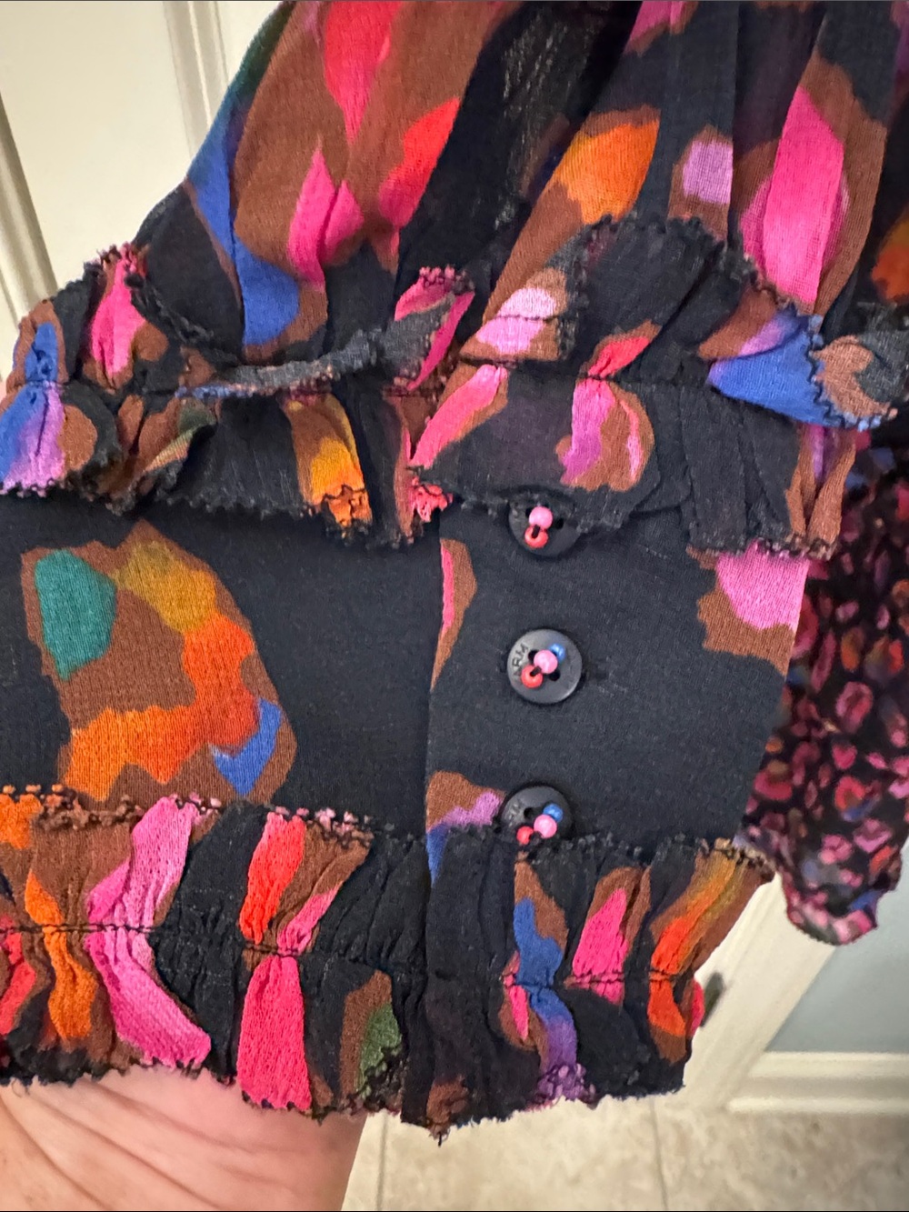 FARM Rio Black Multicolor Ruffle Tiered Dress - Picture 7 of 13